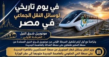 كامل الوزير يستقل المونوريل للوصول لمقر وزارة النقل بالعاصمة الإدارية.