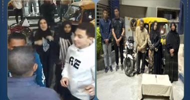 المتهمون عقب إلقاء القبض عليهم