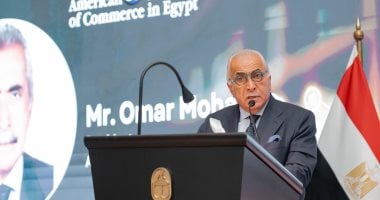 عمر مهنا رئيس الغرفة الأمريكية التجارية فى افتتاح المؤتمر 