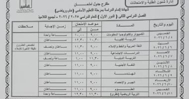 جدول امتحانات الشهادة الإعدادية لنهاية العام 2026 بمحافظة القاهرة