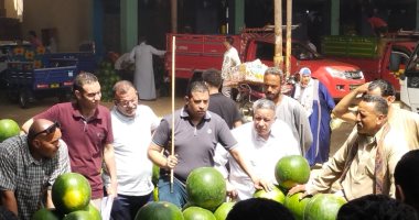 البطيخة تبدأ من 15 جنيها.. مزاد البطيخ فى سوق الجملة ببنها.. فيديو 