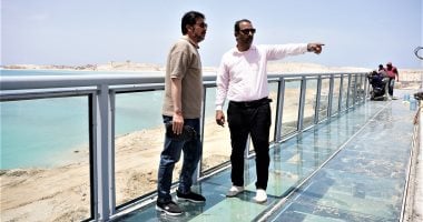 واجهة استقبال زوار مطروح..  اللمسات الأخيرة قبل افتتاح كوبرى روميل 
