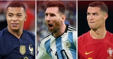 كريستيانو رونالدو وليونيل ميسي وكيليان مبابي