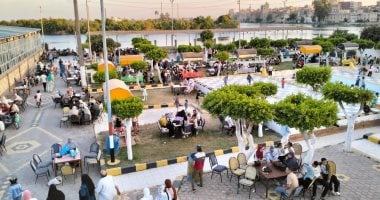 توافد المواطنين على حديقة العائلات بكفر الشيخ لقضاء إجازة عيد الأضحى