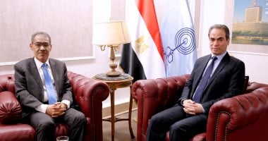 أحمد المسلماني يستقبل وزير الدولة للإعلام قبيل حديثه في برنامج (من ماسبيرو)