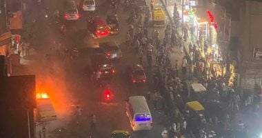 حريق تاكسى بمنطقة الفلكى السيوف شرق الإسكندرية دون إصابات.. صور