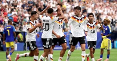 احتفال منتخب ألمانيا ضد كوراساو