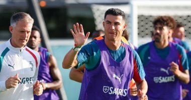 رونالدو في تدريبات منتخب البرتغال