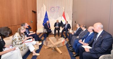 الرئيس السيسى: حريصون على العمل مع الاتحاد الأوروبى لتنفيذ اتفاق إنهاء حرب غزة
