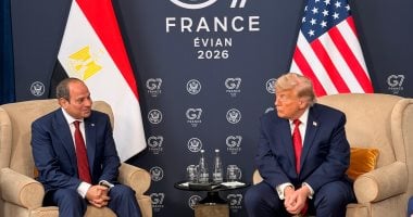 مباحثات مصرية أمريكية مهمة على هامش قمة G7 بفرنسا.. الرئيس السيسى يؤكد: نهر النيل قضية أمن قومى.. وتسوية القضية الفلسطينية أمر أساسى لتحقيق السلام الدائم.. وترامب: نثمن دور مصر المحورى لدعم المسار التفاوضى