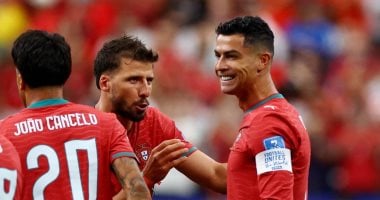 احتفال منتخب البرتغال بأحد الأهداف
