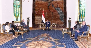 الرئيس عبد الفتاح السيسي ووفد المفوضية