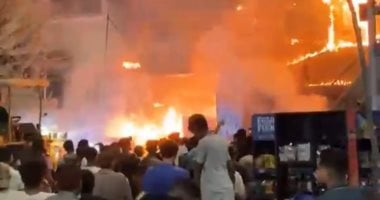 حريق يلتهم مطعم داخل عقار بـ6 أكتوبر والدفاع المدني يتدخل.. صور