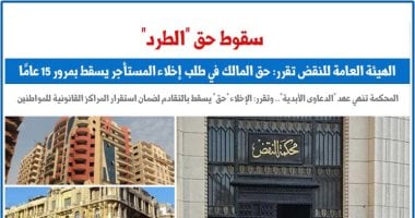 الهيئة العامة للنقض تقرر: حق المالك فى طلب إخلاء المستأجر يسقط بمرور 15 عامًا 