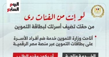  إضافة أفراد الأسرة على بطاقة تموين 