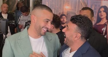 أحمد العوضي وعصام السقا فى العرض الخاص لفيلم شمشمون ودليلة