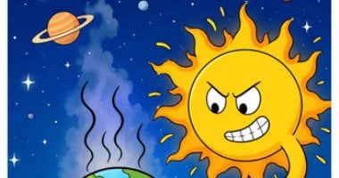 حالة الطقس وارتفاع درجات الحرارة فى كاريكاتير اليوم السابع