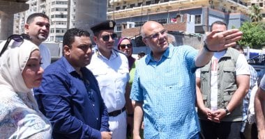 محافظ الإسكندرية يتفقد أعمال توسعة ميدان المندرة وتطوير شارع الملك حفنى