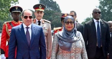 مراسم استقبال رسمية للرئيس عبد الفتاح السيسى لدى وصوله إلى تنزانيا