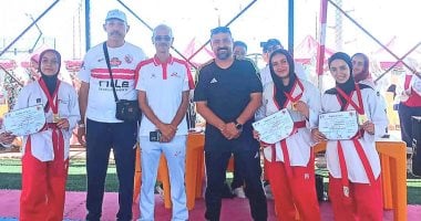 لاعبات تايكوندو المشروع القومى بكفر الشيخ يحصدن 3 ميداليات ذهبية
