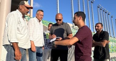 جولة تفقدية لنائب رئيس المصرى للوقوف على آخر مستجدات الأعمال الاستاد