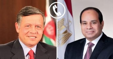 الرئيس السيسى يؤكد للملك عبد الله الثانى رفض مصر القاطع وإدانتها للاعتداءات الإيرانية الآثمة ضد الأردن وعددًا من الدول الشقيقة.. الزعيمان يجددان رفضهما القاطع للتصعيد الإسرائيلى الخطير فى الضفة الغربية