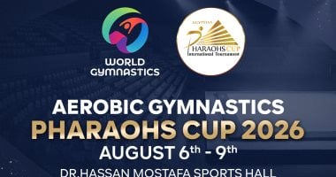 مشاركة 30 هيئة رياضية في بطولة كأس الفراعنة لجمباز الإيروبيك بمشاركة 290 لاعبًا ولاعبة