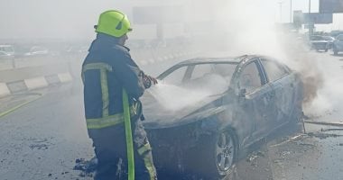 السيطرة على حريق سيارة ملاكى بمنطقة القطامية