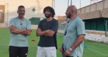 محمد النني يزور المقاولون العرب ويتابع تدريبات الفريق 