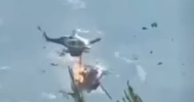 تحطم مروحيتين يونانيتين أثناء إخماد حرائق فى منطقة فيوتيا.. فيديو