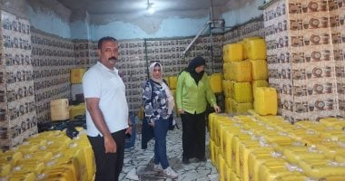 ضبط 88 طن زيت مجهول المصدر ومخزن أغذية مخالف فى المنوفية