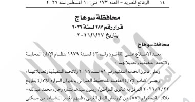 الجريدة الرسمية تنشر قرار تغيير نشاط قطعة أرض شرق سوهاج من سكني إلى فندقى
