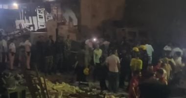 موقع انهيار عقار حدائق القبة
