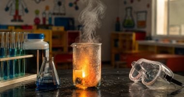 تجربة كيميائية تحرق 4 أطفال