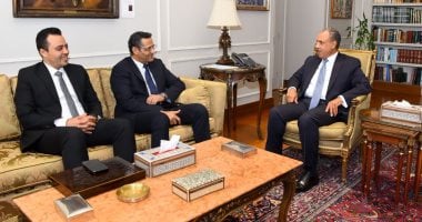 وزير الخارجية يستقبل نقيب الصحفيين ومحمد الشاذلى ويشيد بالدور الوطنى للصحافة