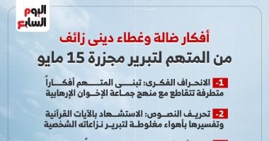 أفكار ضالة وغطاء ديني زائف من المتهم لتبرير مجزرة 15 مايو