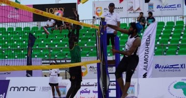 مصر تفوز على الجابون 2-0 فى بطولة أفريقيا للكرة الطائرة الشاطئية بالإسكندرية - اليوم السابع