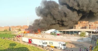 حريق داخل محطة تصدير موالح فى منيا القمح والحماية المدنية تدفع بـ5 سيارات