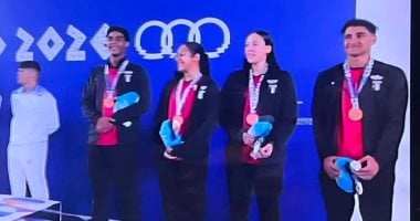 منتخب مصر يتوج ببرونزية التتابع المختلط 4*100 مونو في السباحة بالزعانف بدورة العاب البحر المتوسط - اليوم السابع