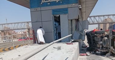 تأخير مؤقت بحركة الأتوبيس الترددى BRT بسبب حادث اصطدام بمحطة بهتيم