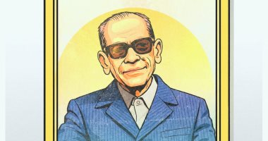 كاريكاتير اليوم السابع يحتفى بالذكرى الـ20 لأديب نوبل نجيب محفوظ