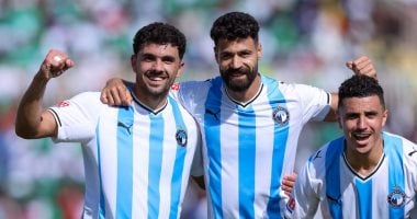 لاعبو فريق بيراميدز وفرحة الفوز