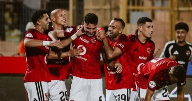 فرحة لاعبي الأهلي 