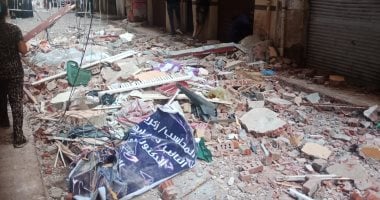 انهيار شرفتي عقار بسبب حريق غاز