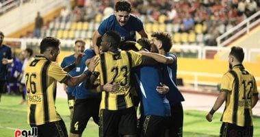 فريق الكرة الأول بنادي المقاولون العرب خلال مواجهة الأهلي