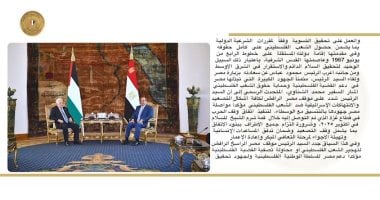 الرئيس السيسى يستقبل نظيره الفلسطينى