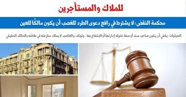 النقض تقرر: لا يشترط في رافع دعوى الطرد للغصب أن يكون مالكًا للعين.. عن "برلماني" 