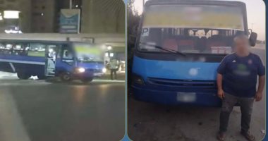 الداخلية تضبط سائق أتوبيس صعد أعلى الرصيف لاختصار الطريق فى مدينة نصر