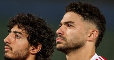 ياسر إبراهيم ومحمد هاني لاعبي فريق الكرة بالأهلي