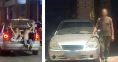 ضبط قائد سيارة ترك طفلين في الحقيبة الخلفية